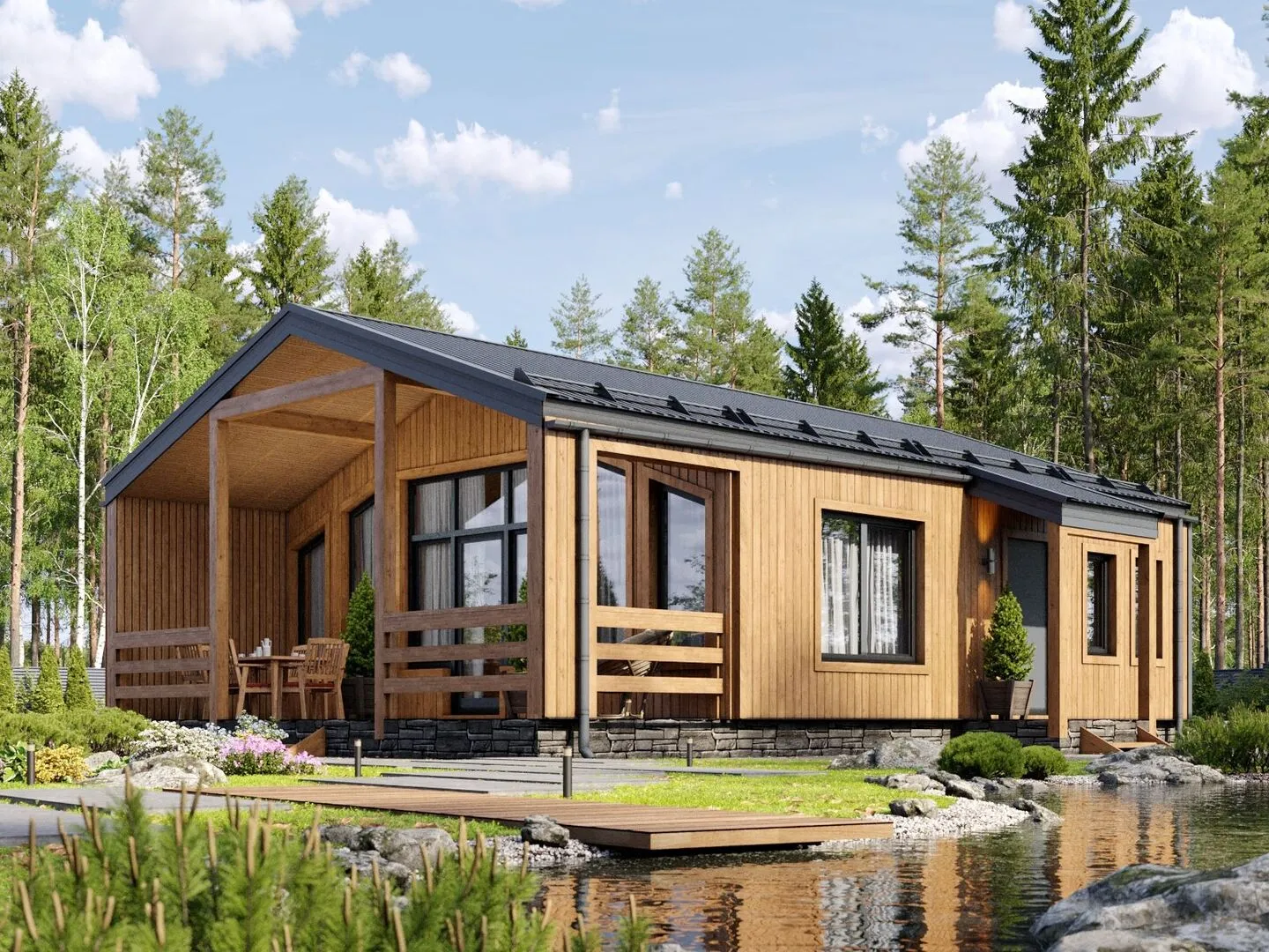 Каркасный одноэтажный дом «Барни»