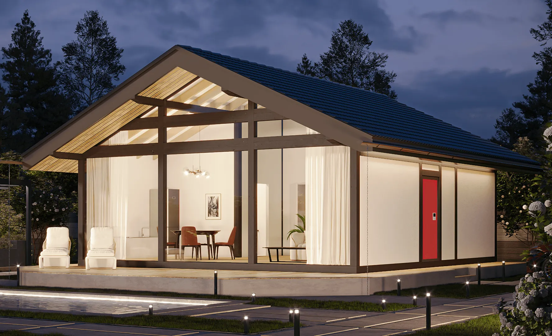 Одноэтажный дом Смарт 8х9