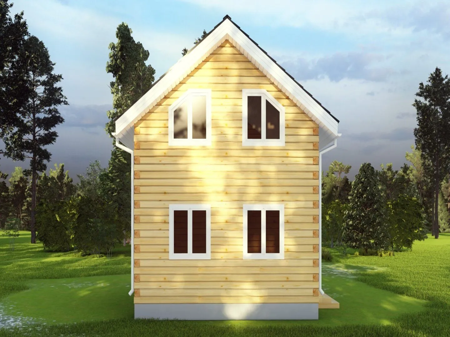 Загородный дом с мансардным этажом Сайдыы