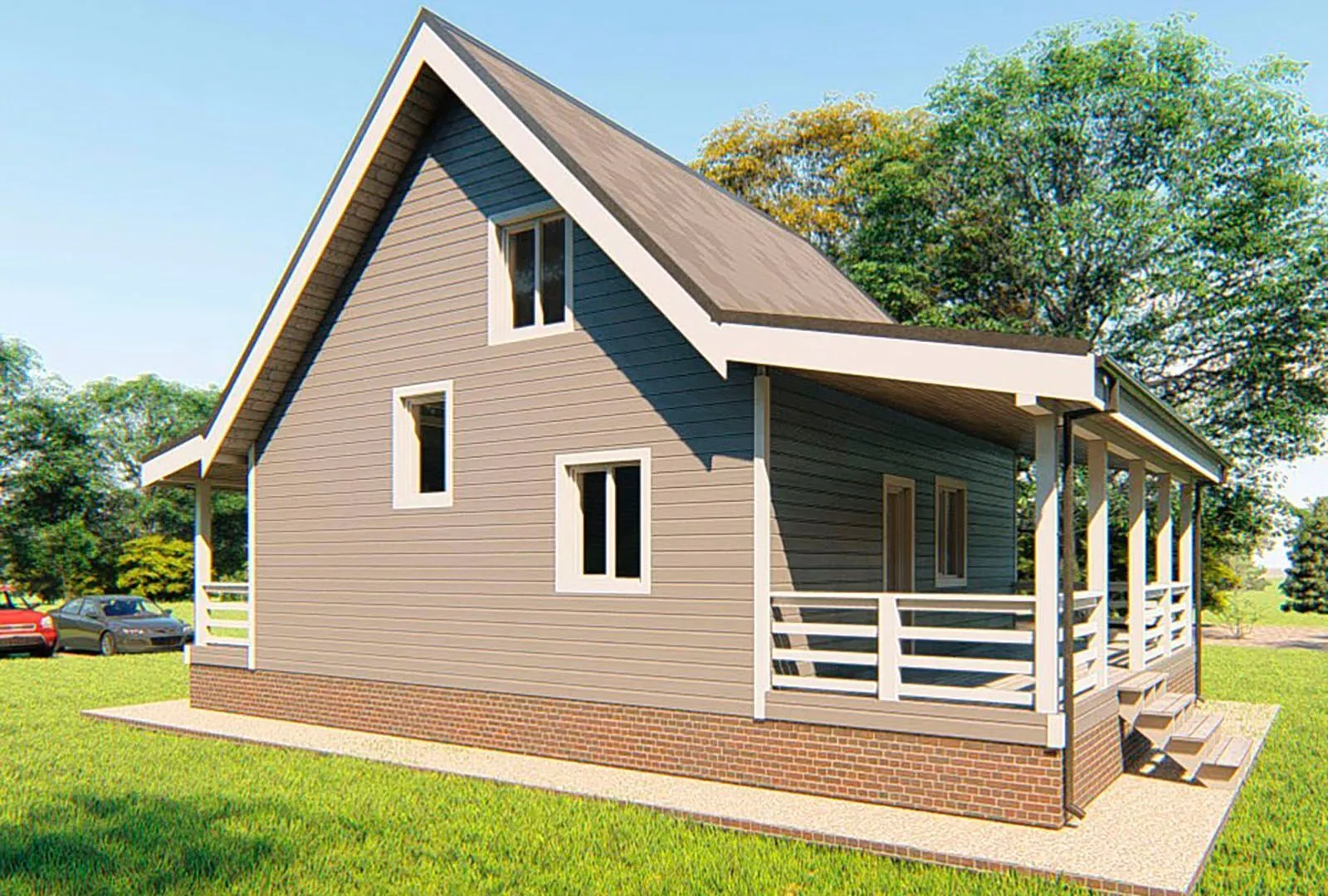 Каркасный дом с мансардным этажем