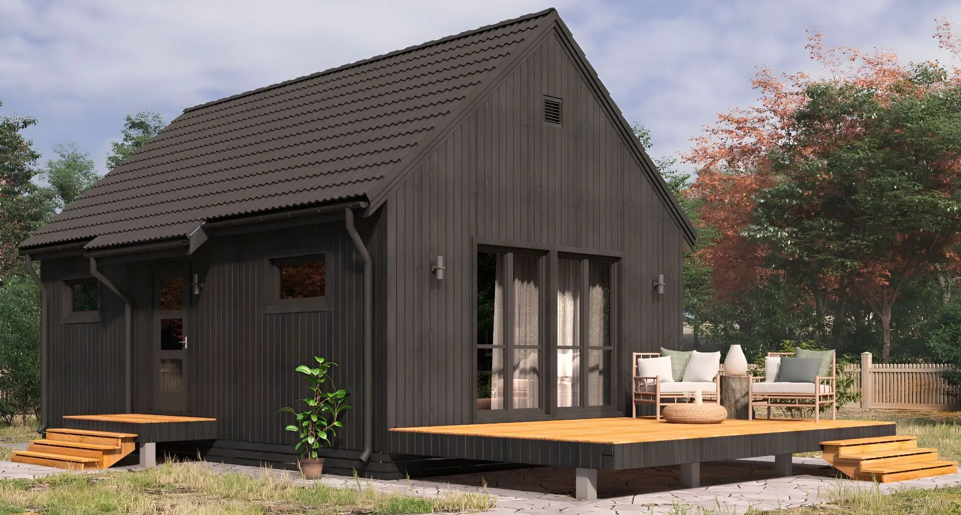 Одноэтажный дом - Барн 70 ВМ