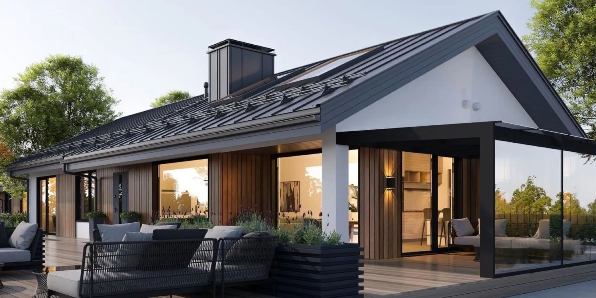 МИКЕЯ 5 одноэтажный дом со вторым светом