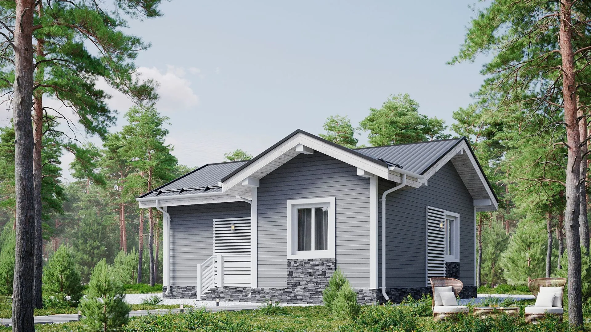 Одноэтажный дом по проекту № 14