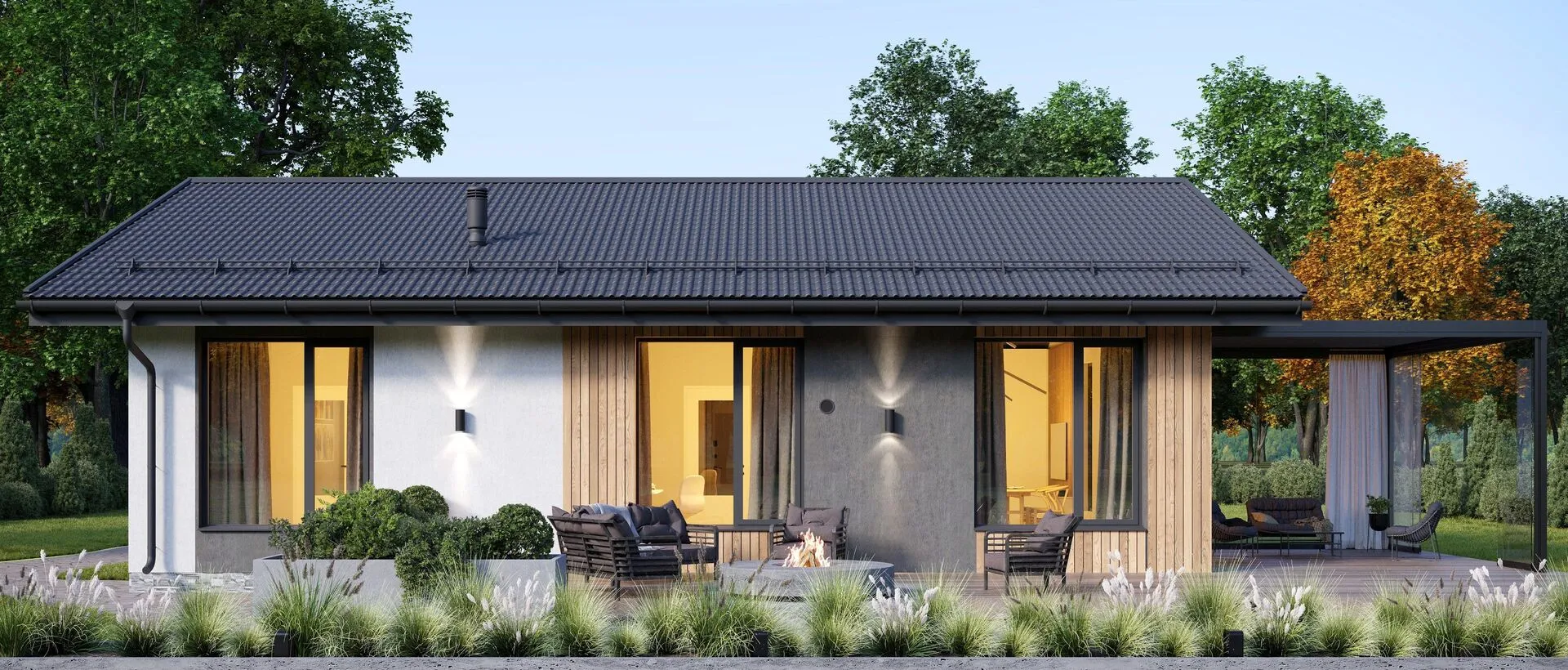 Одноэтажный дом линейки 