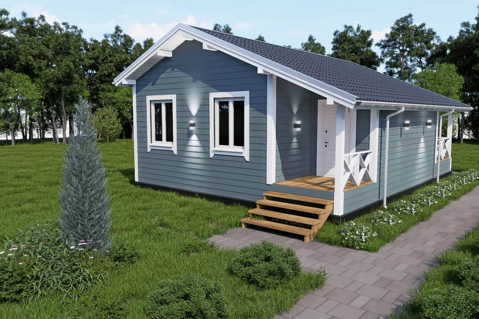 Одноэтажный дом Сканди М