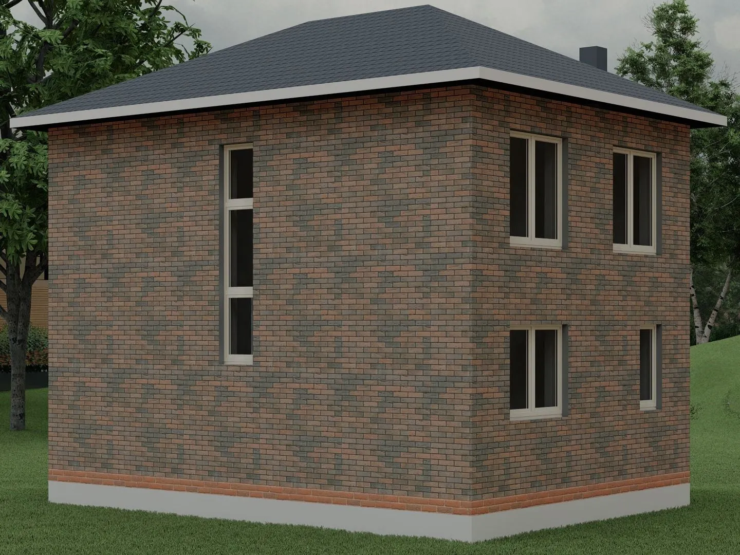 Двухэтажный дом РН с крыльцом