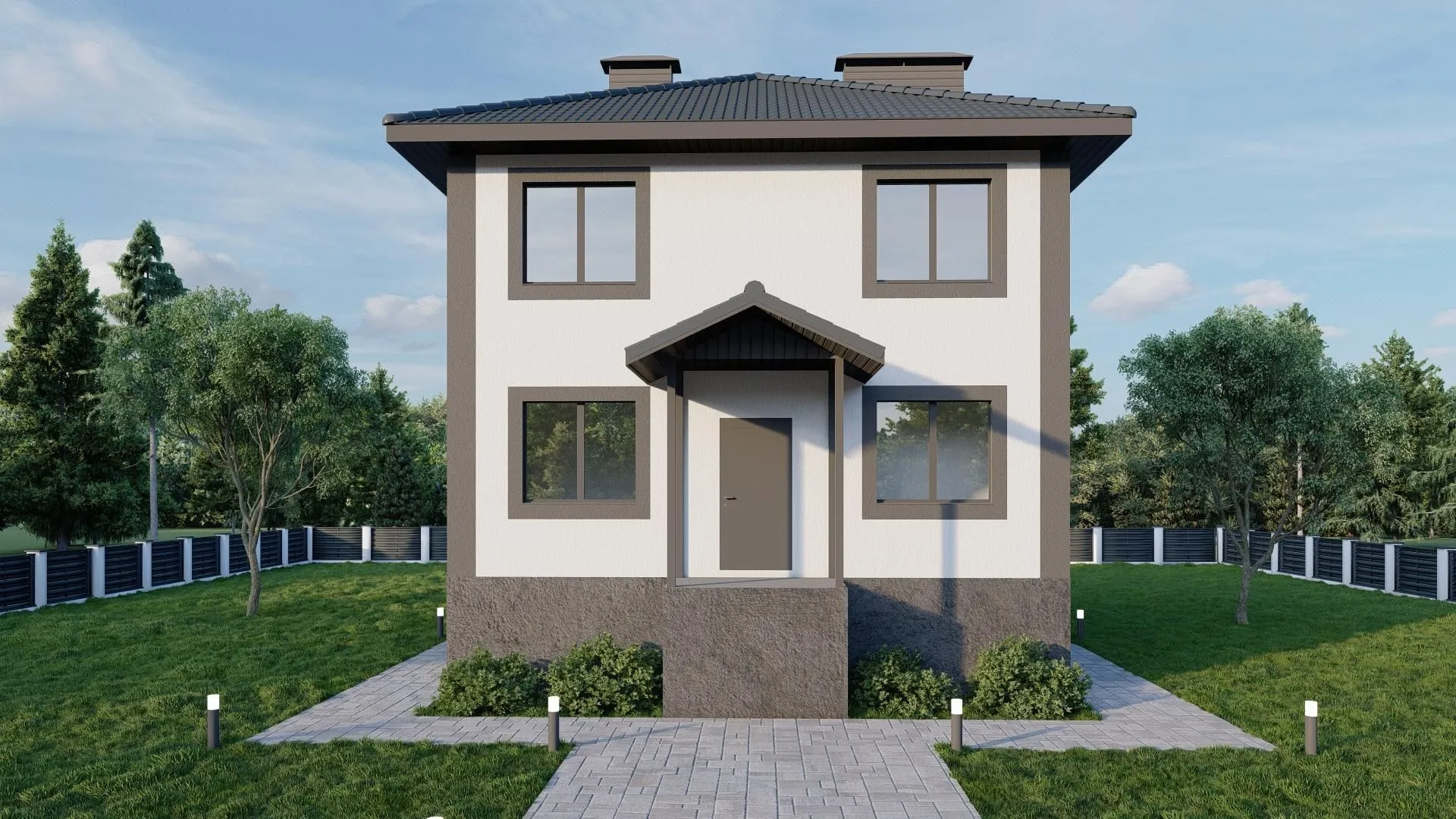 Двухэтажный индивидуальный жилой дом