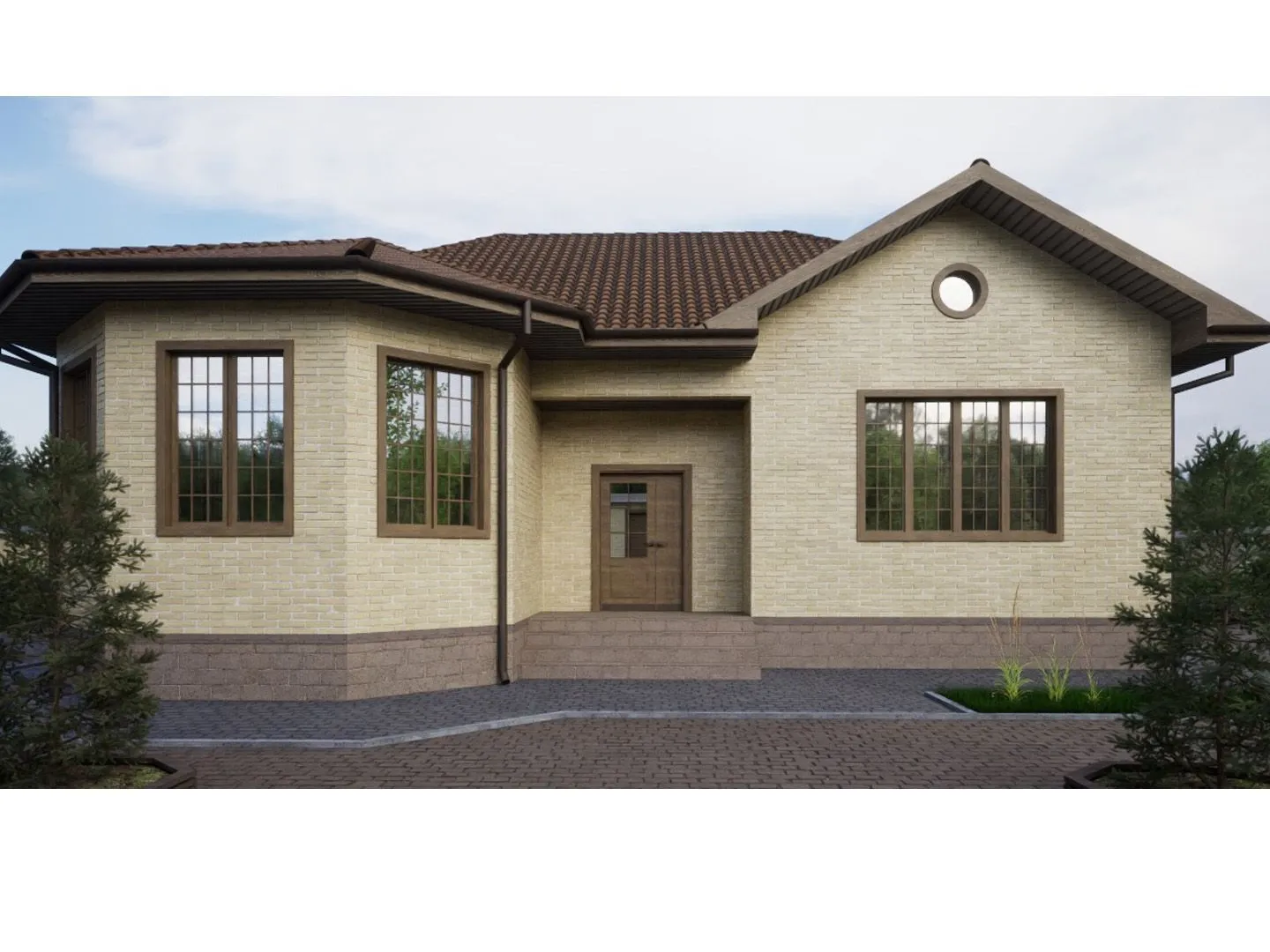 Одноэтажный Дом (ДУЭТ) 12х14 117м2