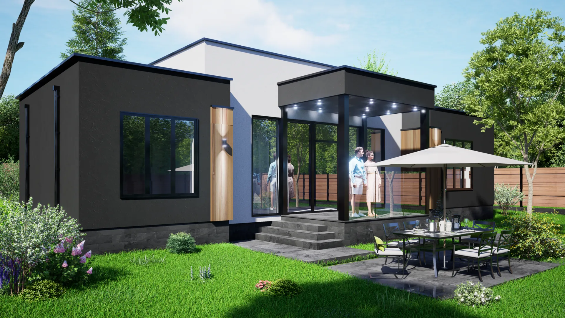 Дом хайтек A017