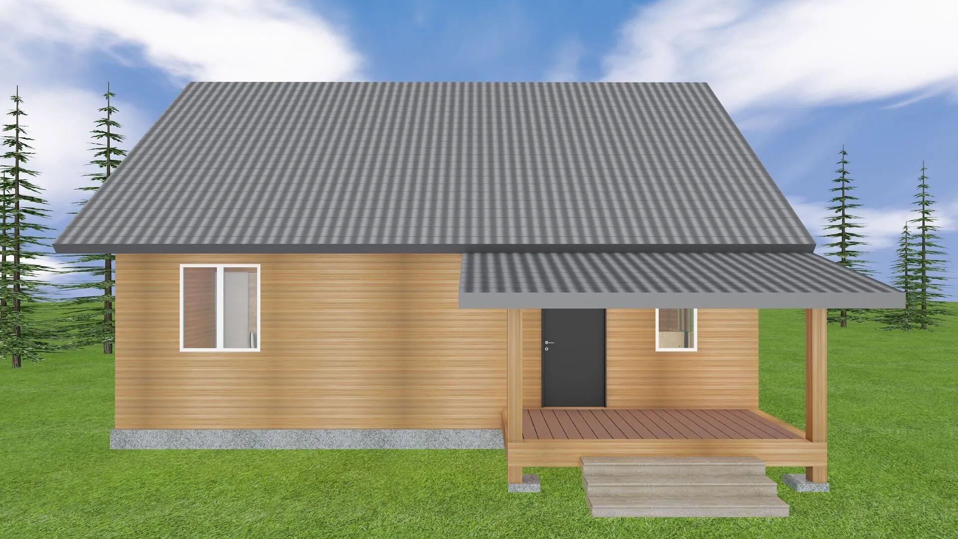 Брусовой дом с крыльцом ТА-70/2