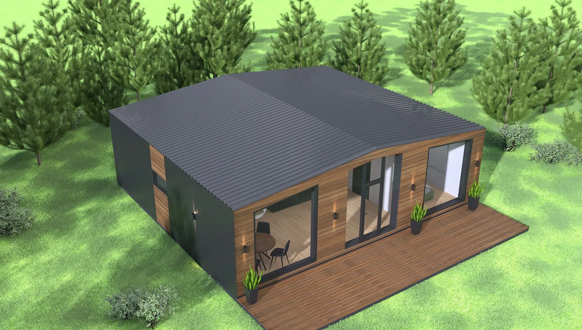 Модульный дом 72 м2 с террасой 18 м