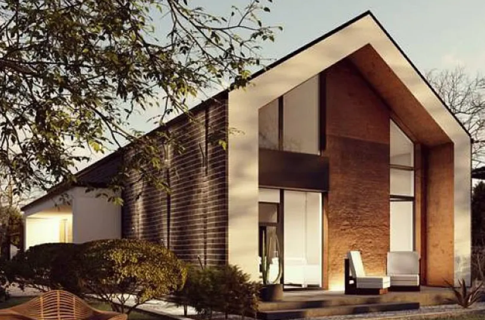 Современный одноэтажный дом с панорамными окнами S3-122-6 (Z525)