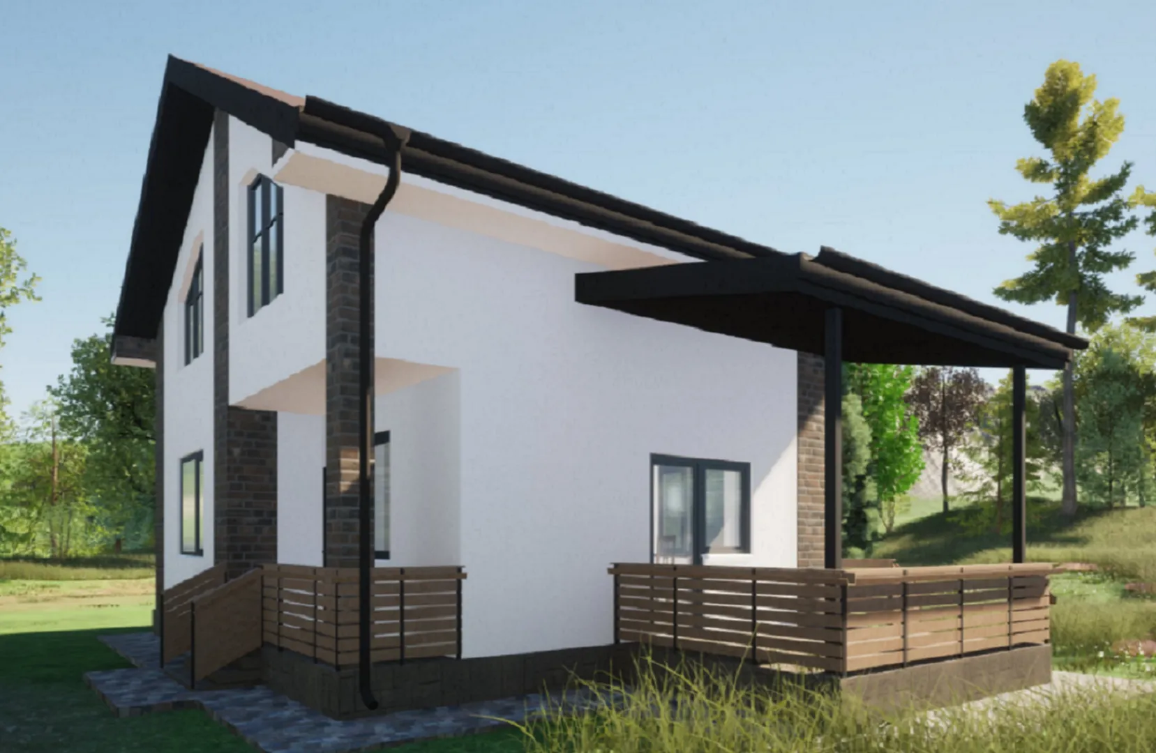 Двухэтажный дом из полистиролбетона СБ-1