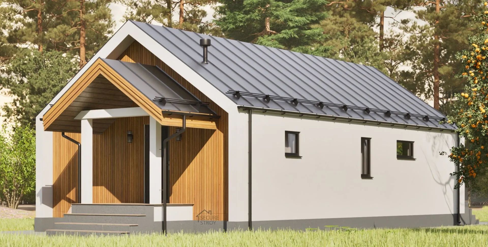 Одноэтажный современный дом Barn SS-80