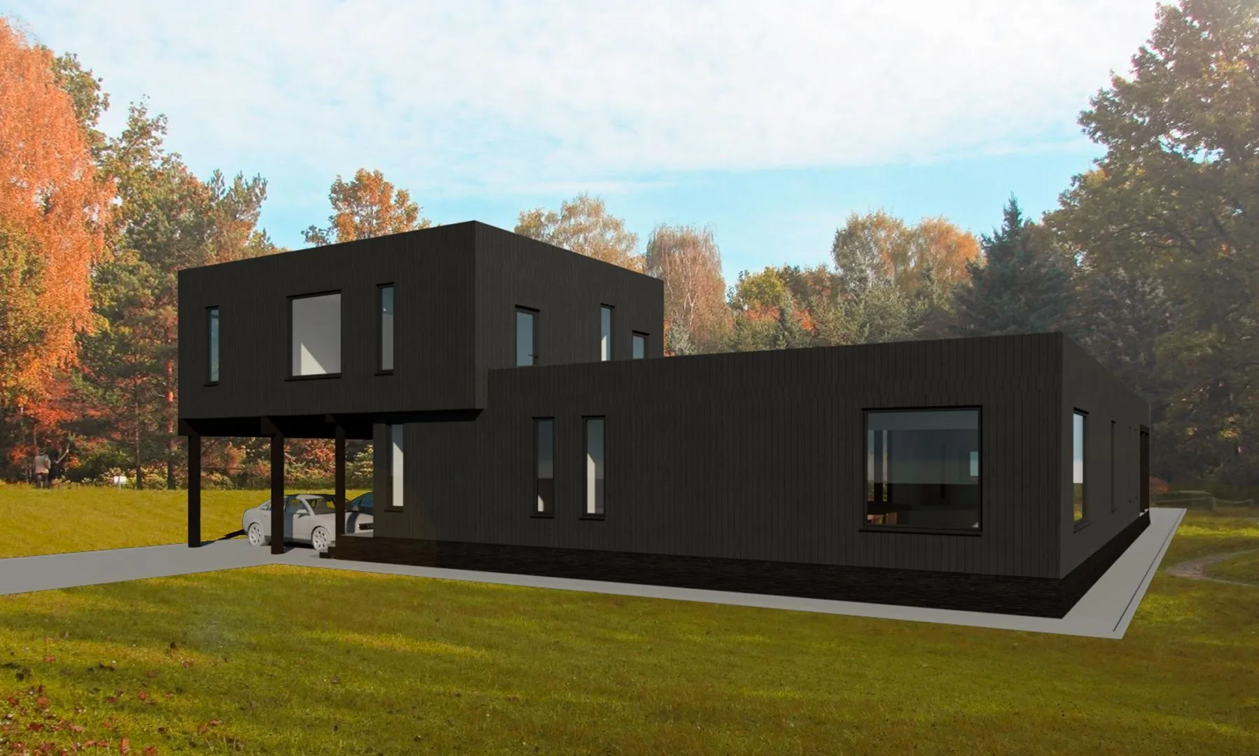 Двухэтажный коттедж Сосновка