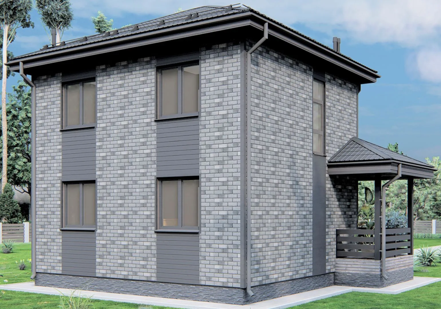 Двухэтажный загородный дом Корона-СИП