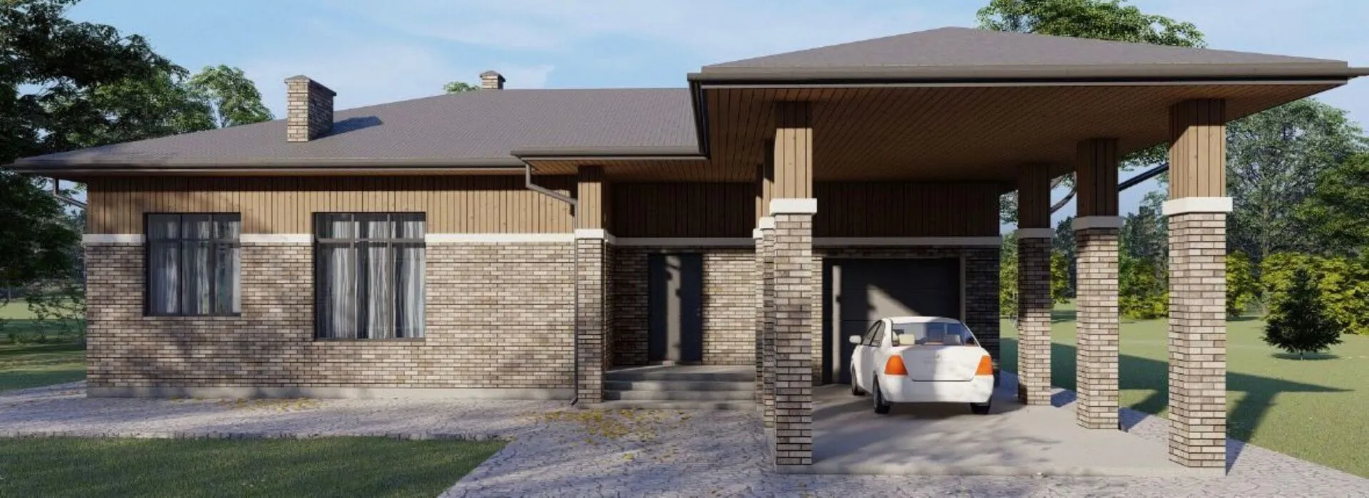 Проект индивидуального жилого одноэтажного на 154,97 м 2