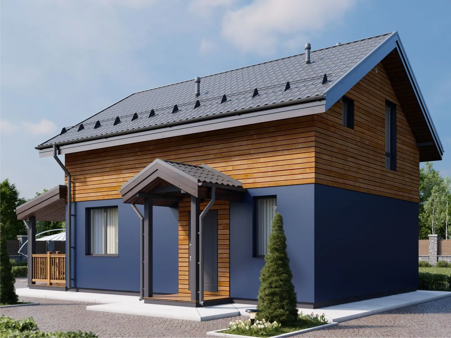 Дом с мансардным этажом 