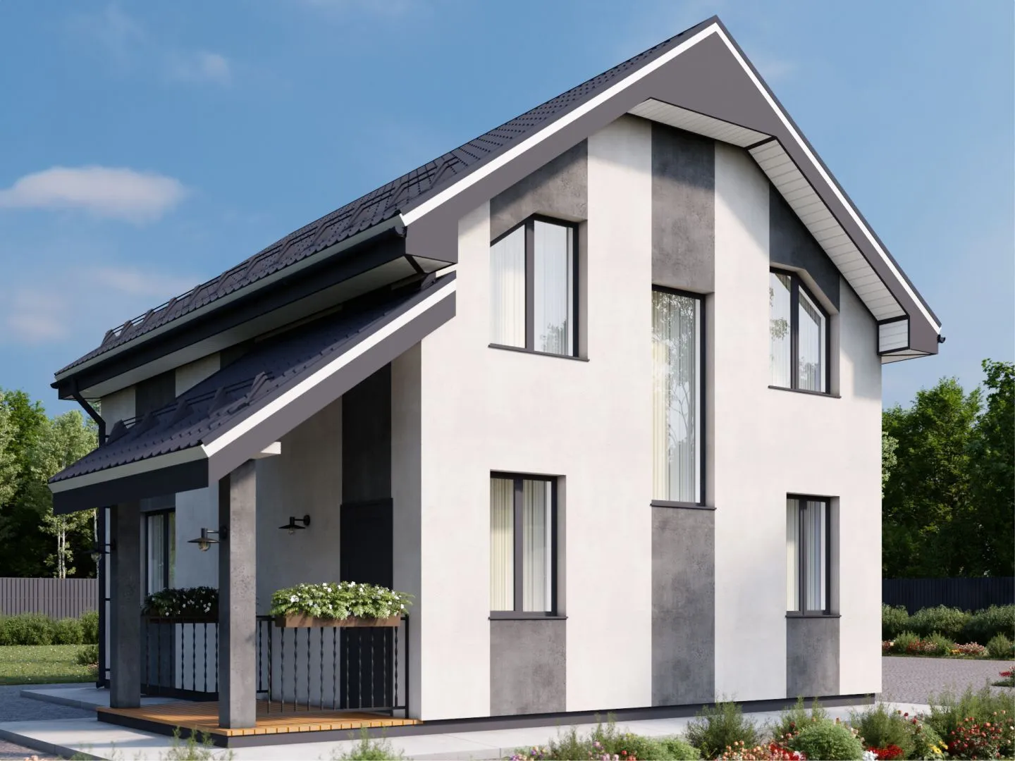 Дом с мансардным этажом 