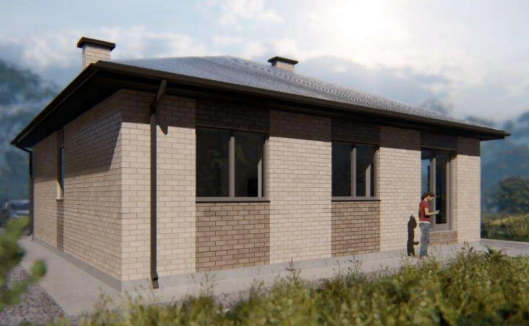 NODO-87. Одноэтажный жилой дом с крыльцом