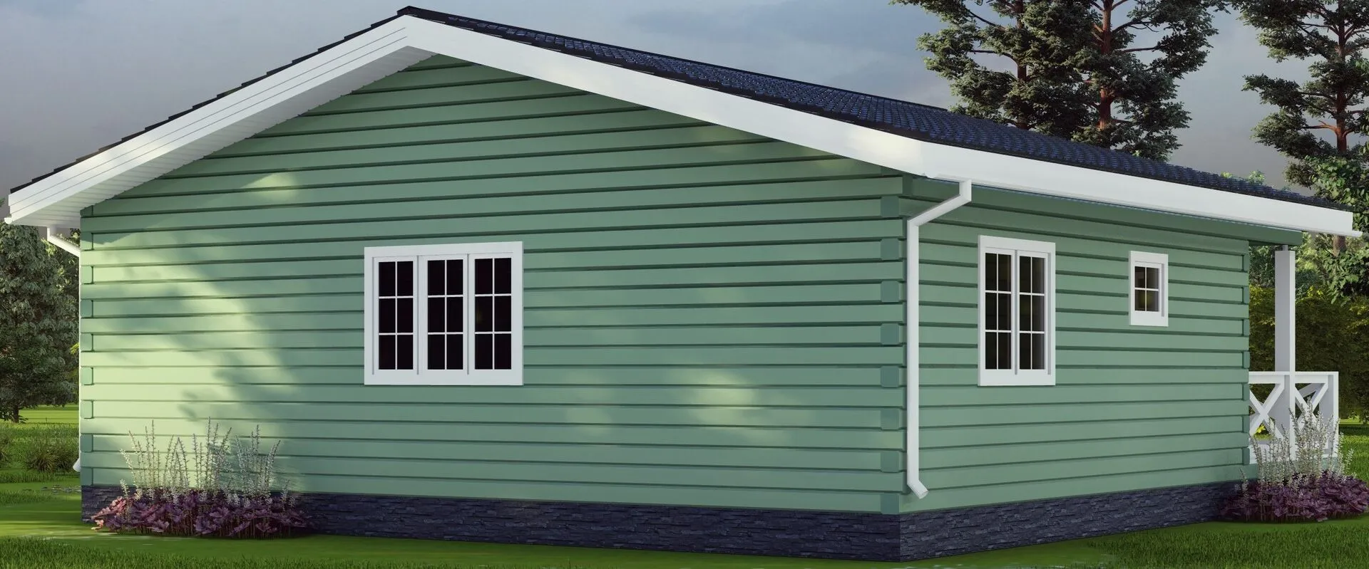 Одноэтажный дом в стиле шале УД2