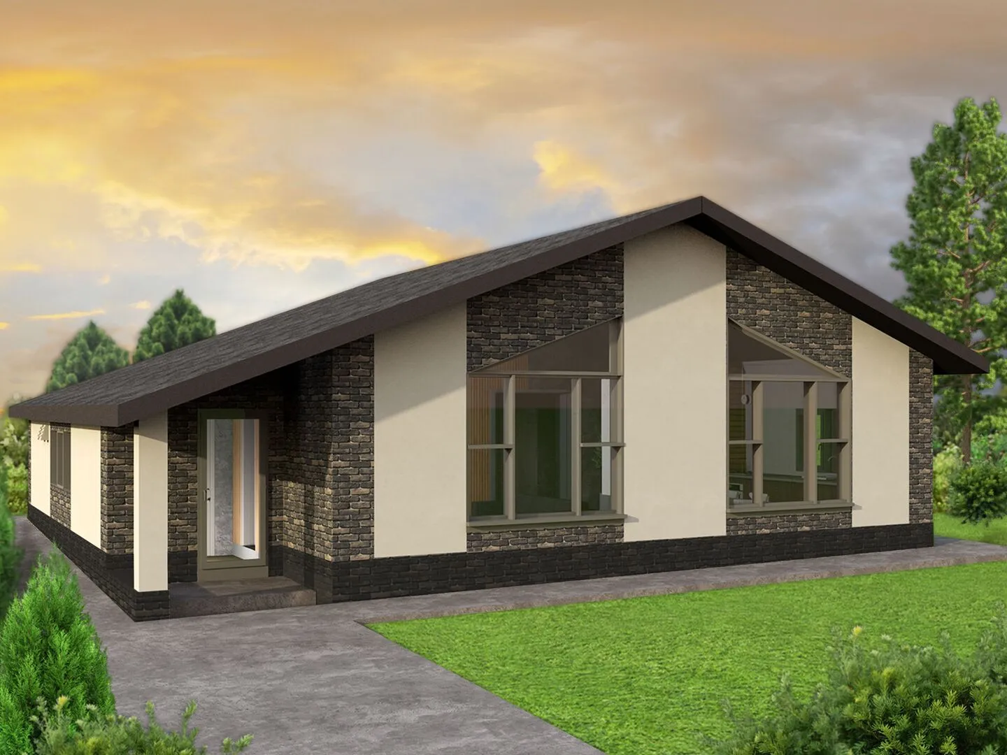 Современное шале из арболита-Мечта