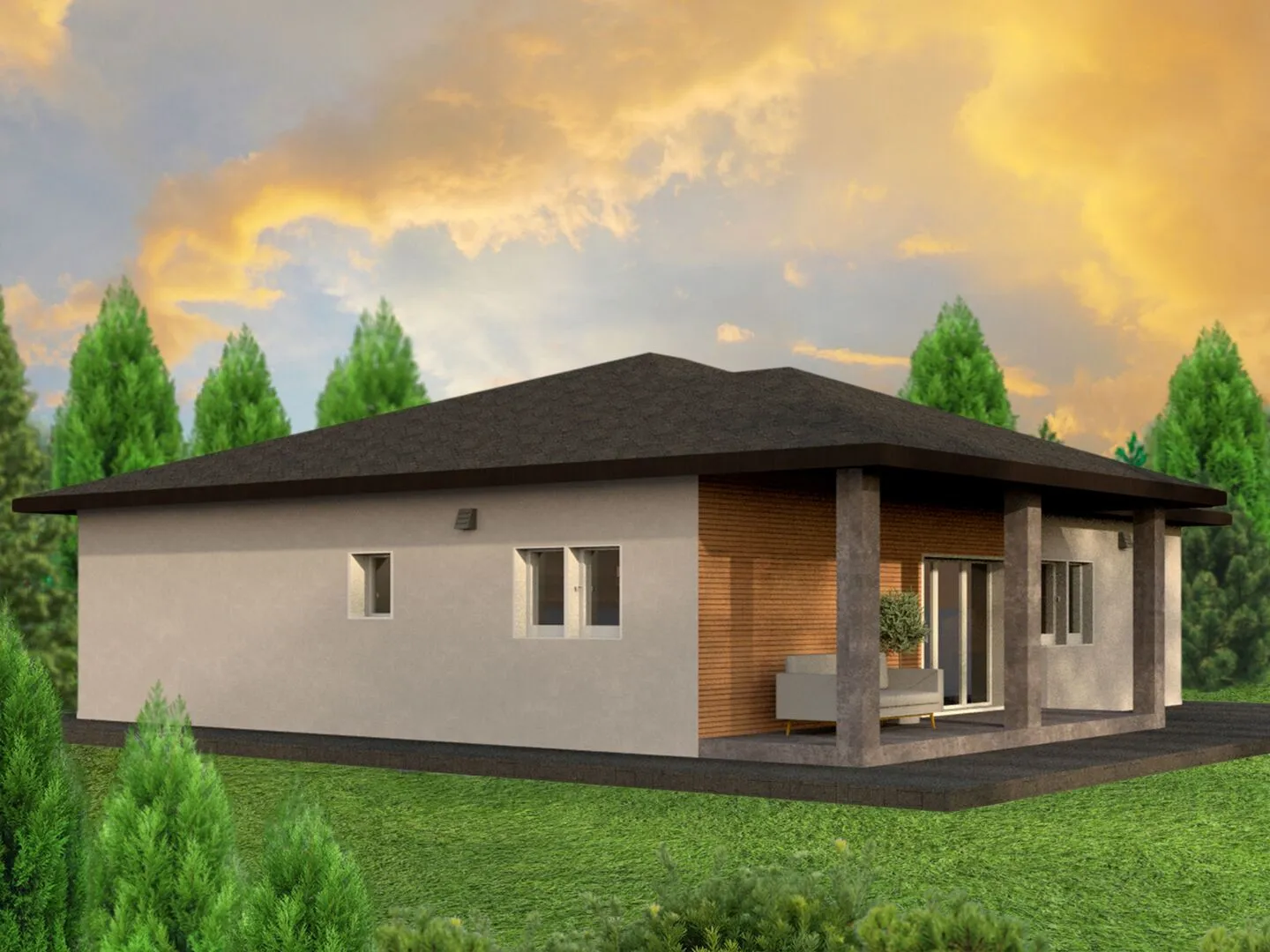 Одноэтажный дом из арболита- Всеволжск