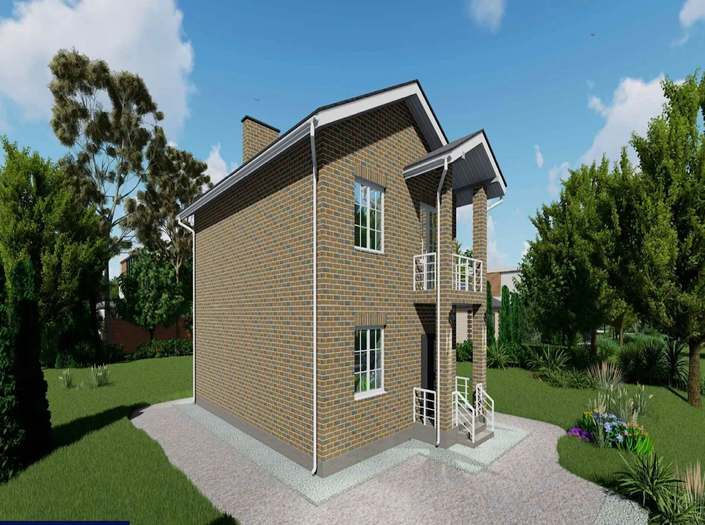 Двухэтажный кирпичный дом ЧЫРШЫ