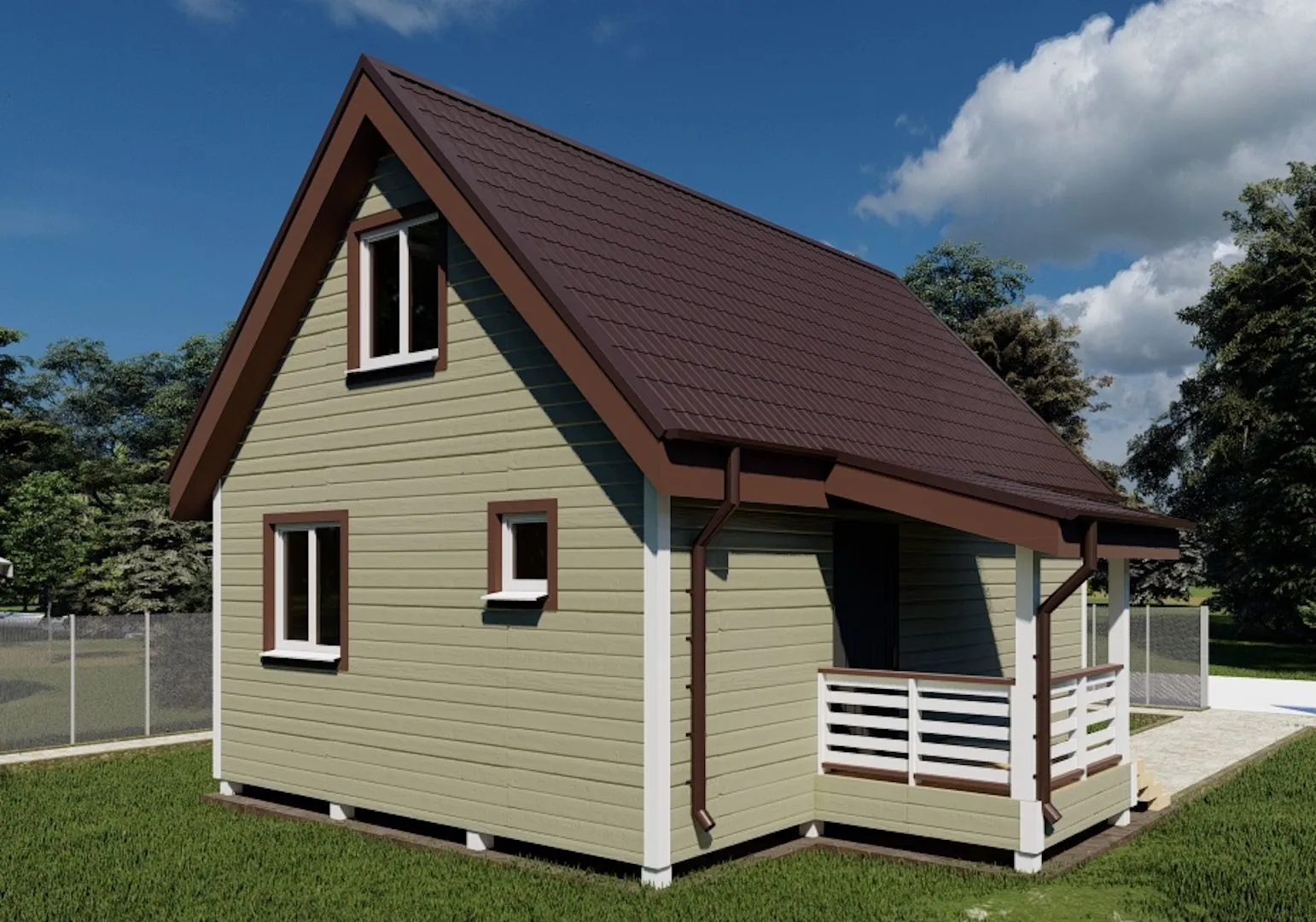 ДКМ - 04 с мансардой, эконом