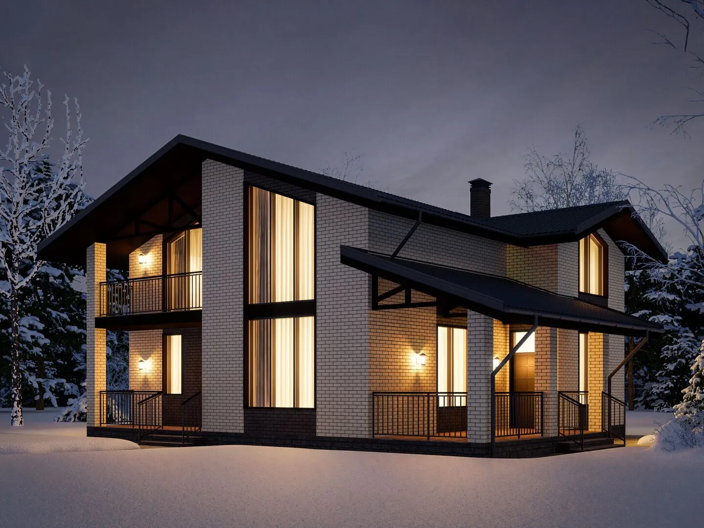 Двухэтажный дом БРАИТ-77