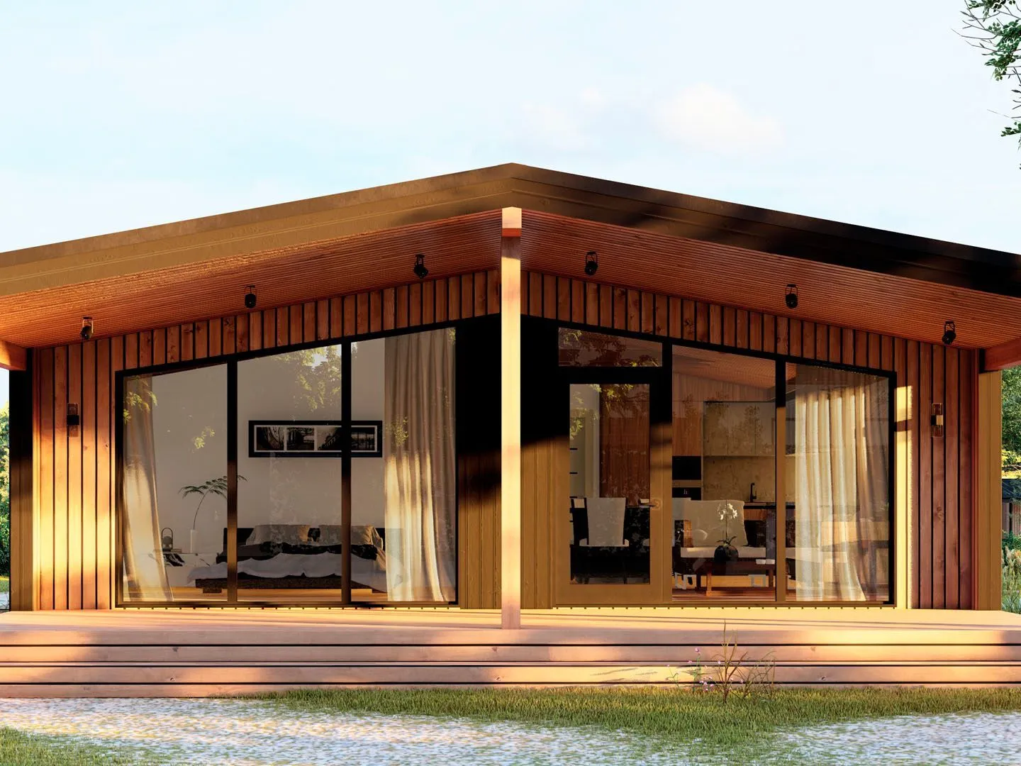 Панельно-каркасный дом по проекту Барн L