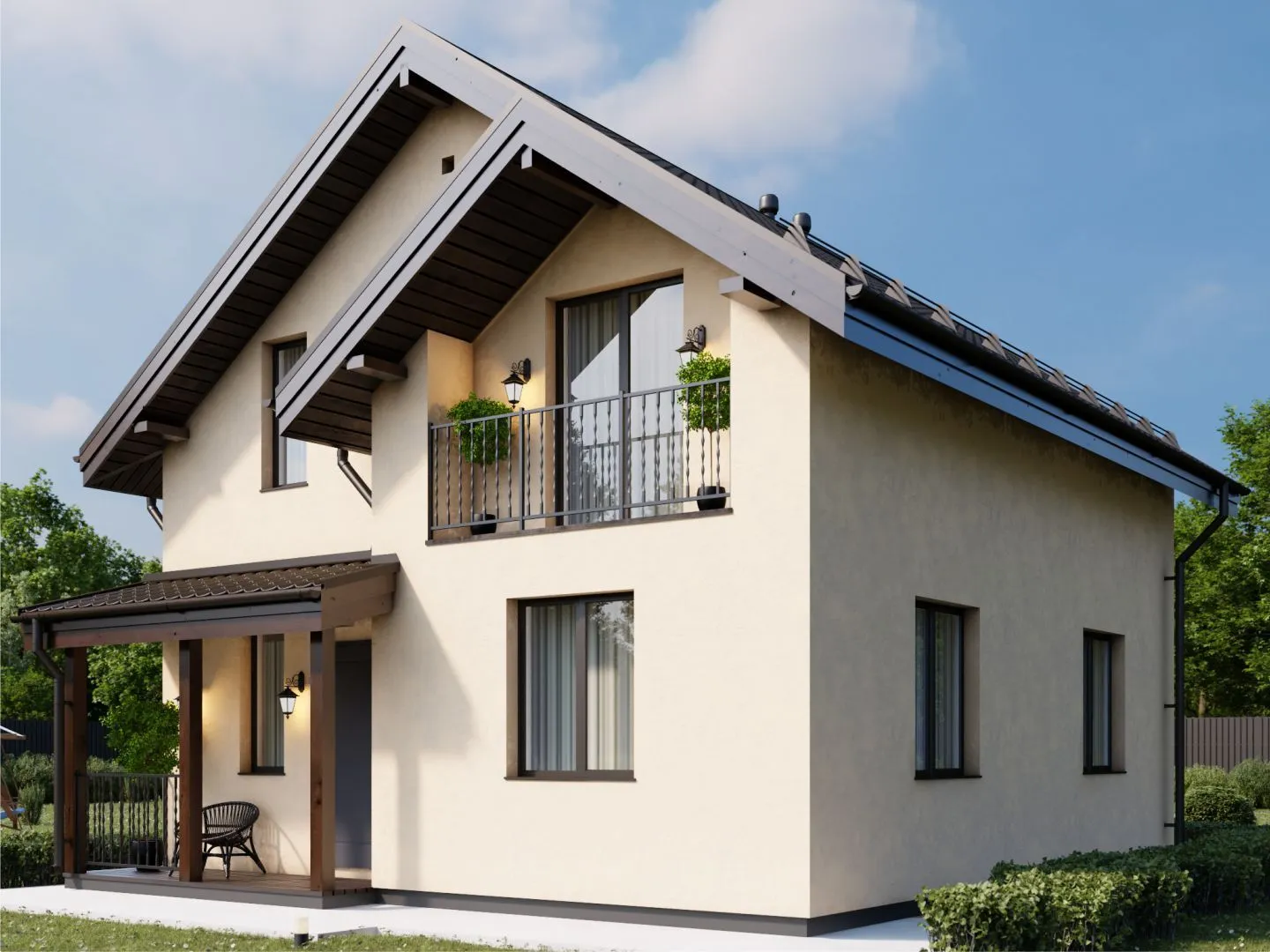 Дом с мансардным этажом 