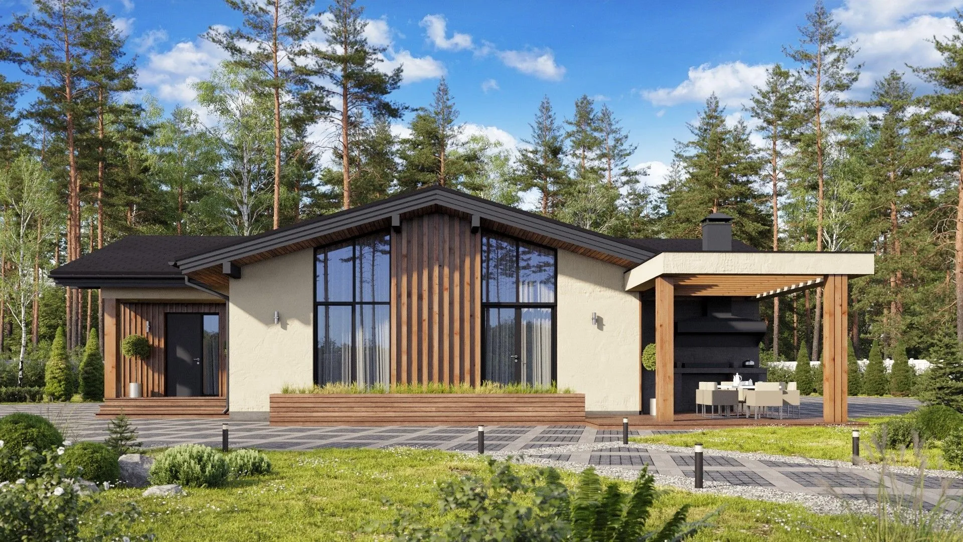 Одноэтажный коттедж Жуковка