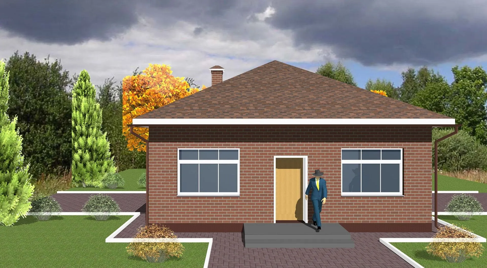 Одноэтажный коттедж Комфортный КИТ -1/90