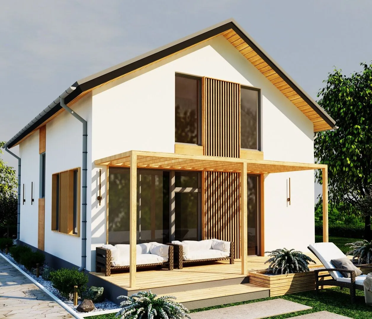 Дом с мансардой