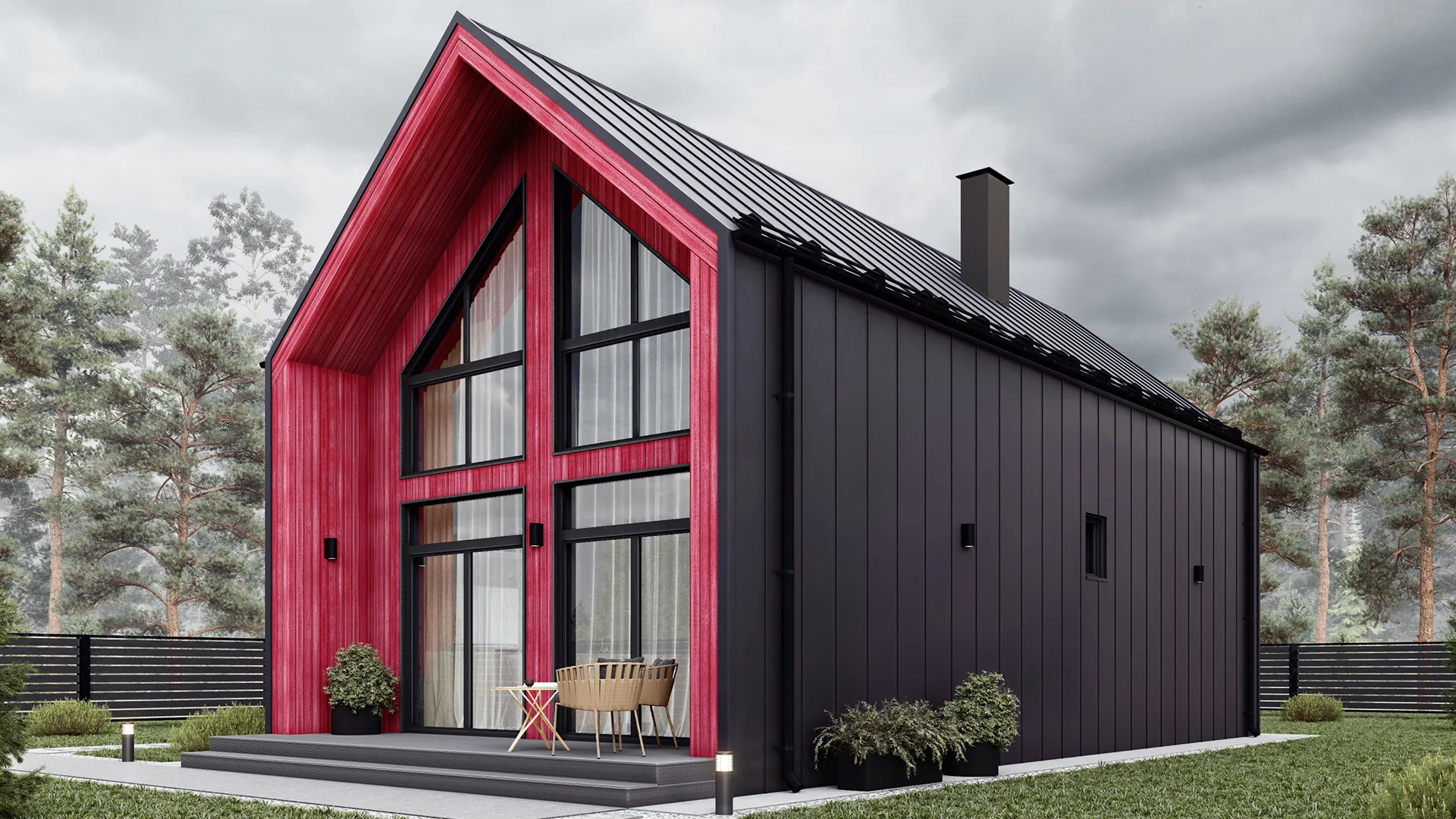 Барн с антресолью и террасой