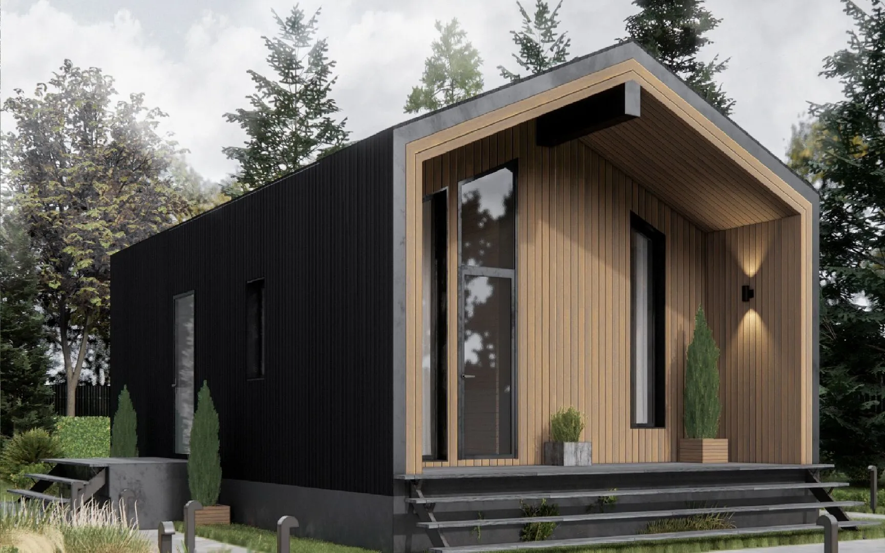 Одноэтажный дом БАРН-165