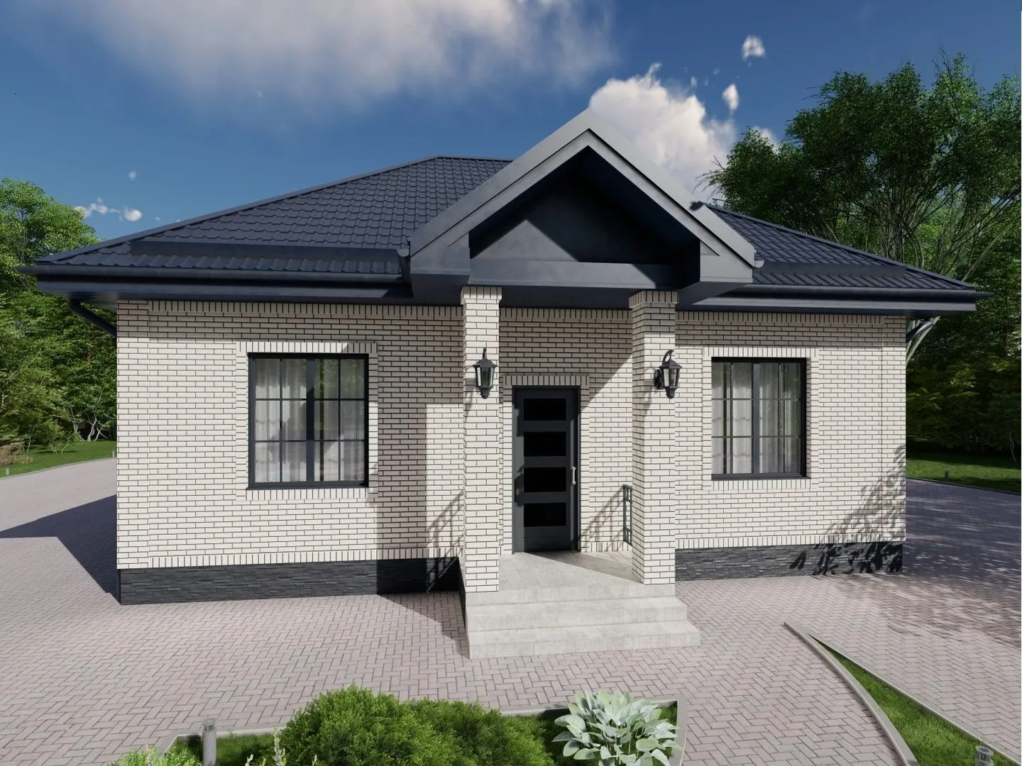 Дом кирпичный проект 75