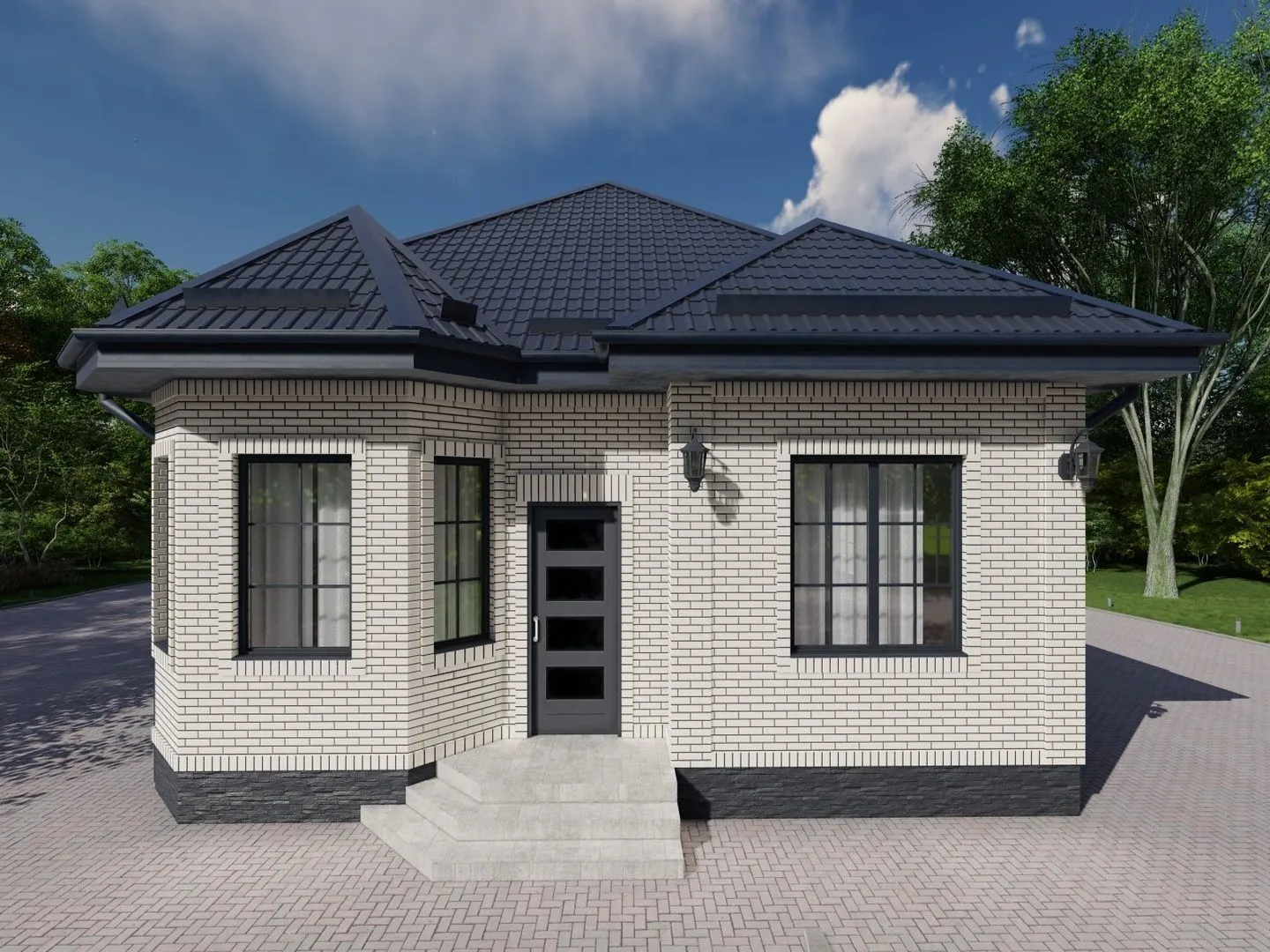 Дом одноэтажный кирпичный 