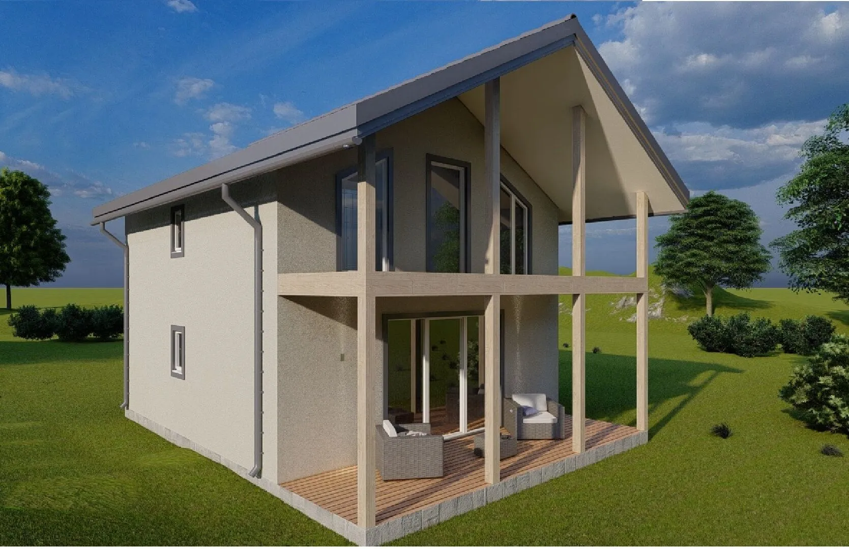 Мансардный дом ЭС-129