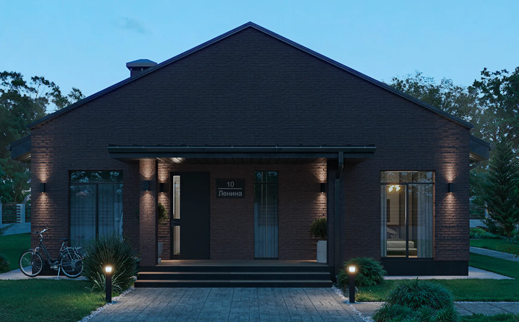 Одноэтажный дом с террасой Просто