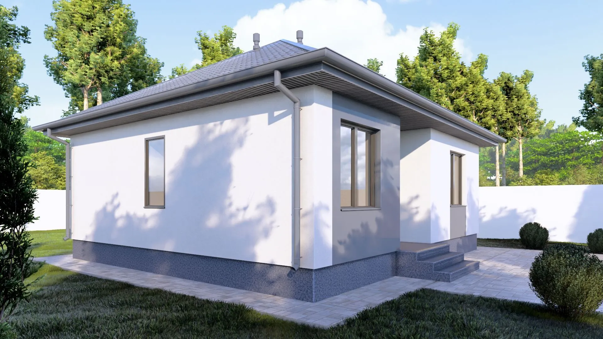 Одноэтажный дом LITTLE - 78 m2 (Декоративная штукатурка)