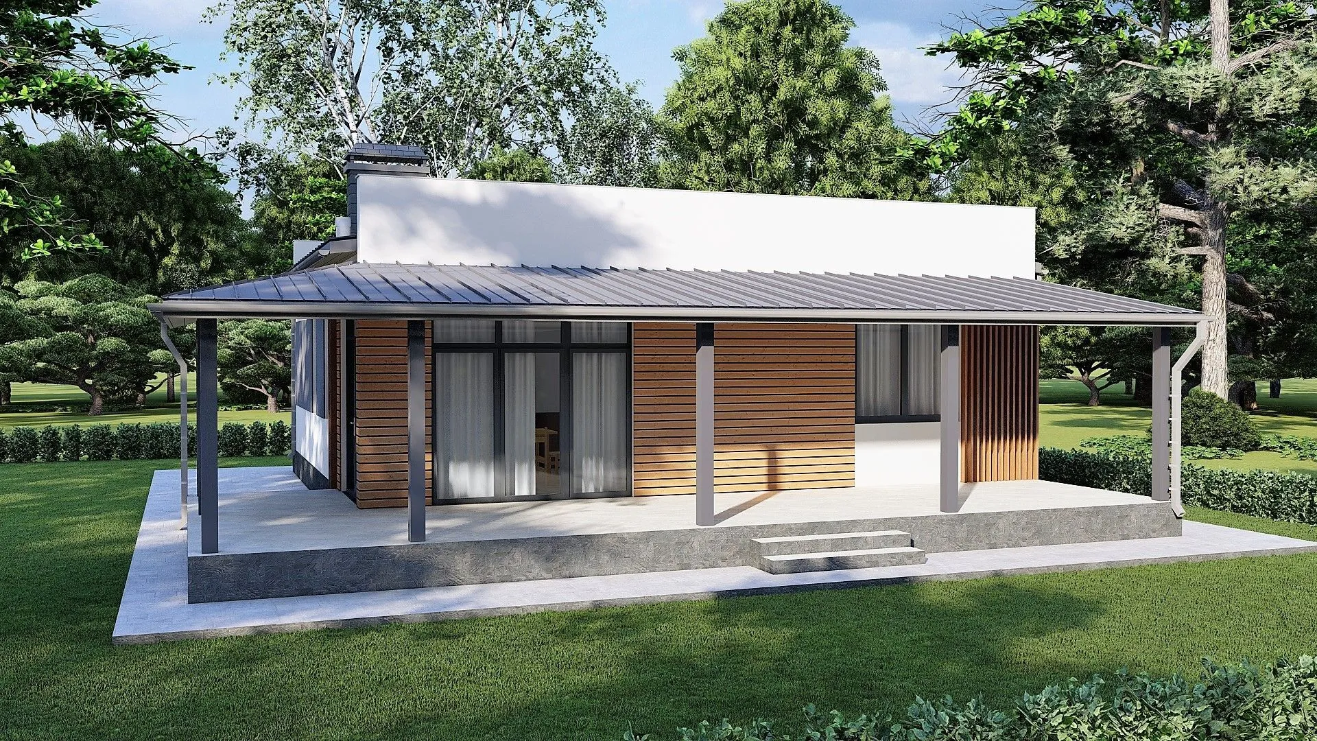 Одноэтажный дом площадью 77 кв.м.