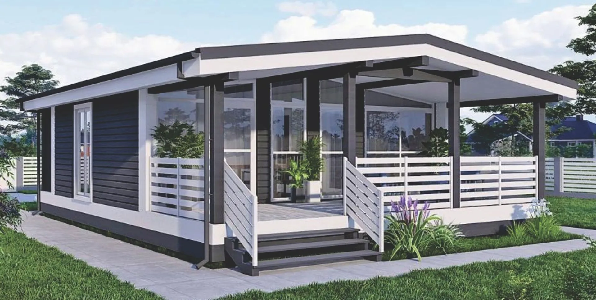 Проект одноэтажного дома с террасой