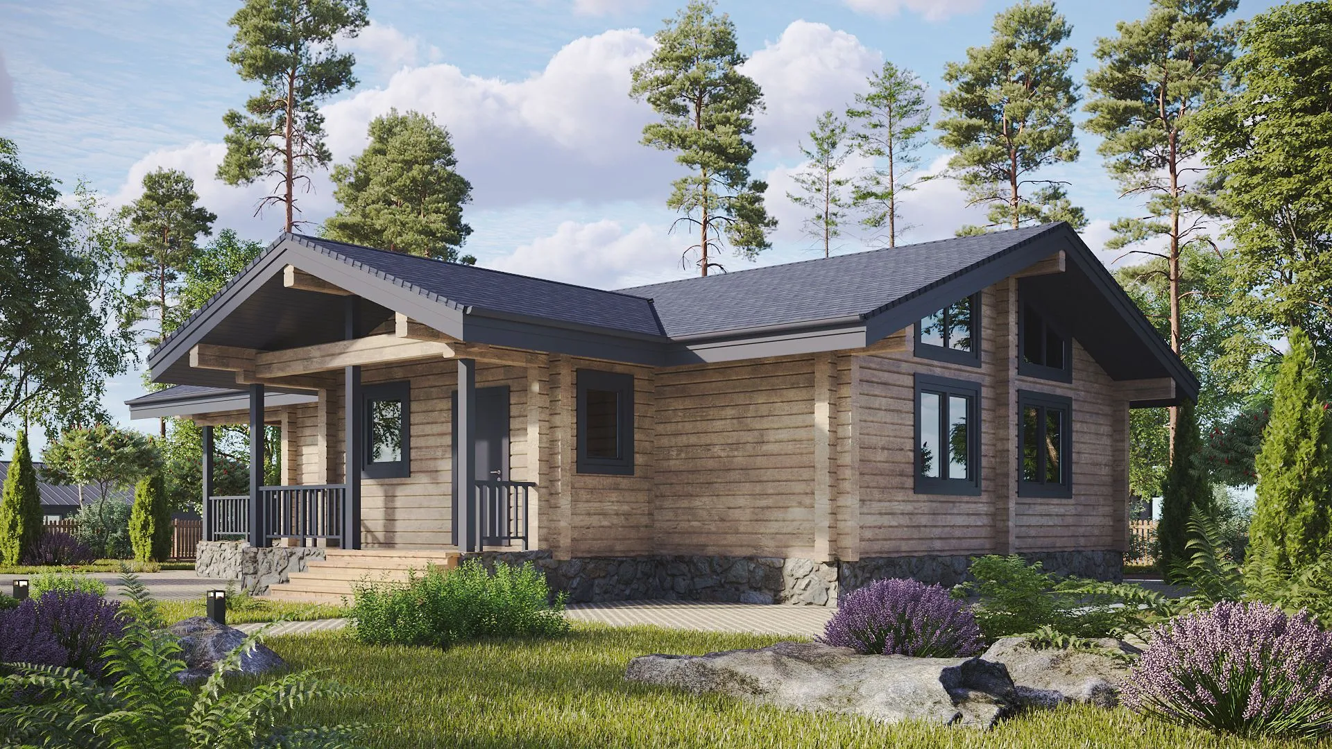 Одноэтажный дом из клееного бруса 3-20-6