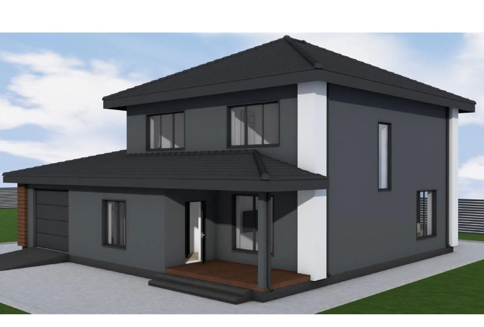 Двухэтажный дом с гаражом