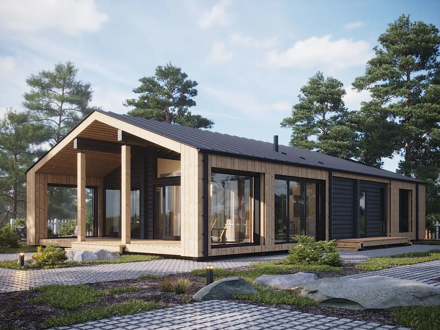 Барнхаус из клееного бруса