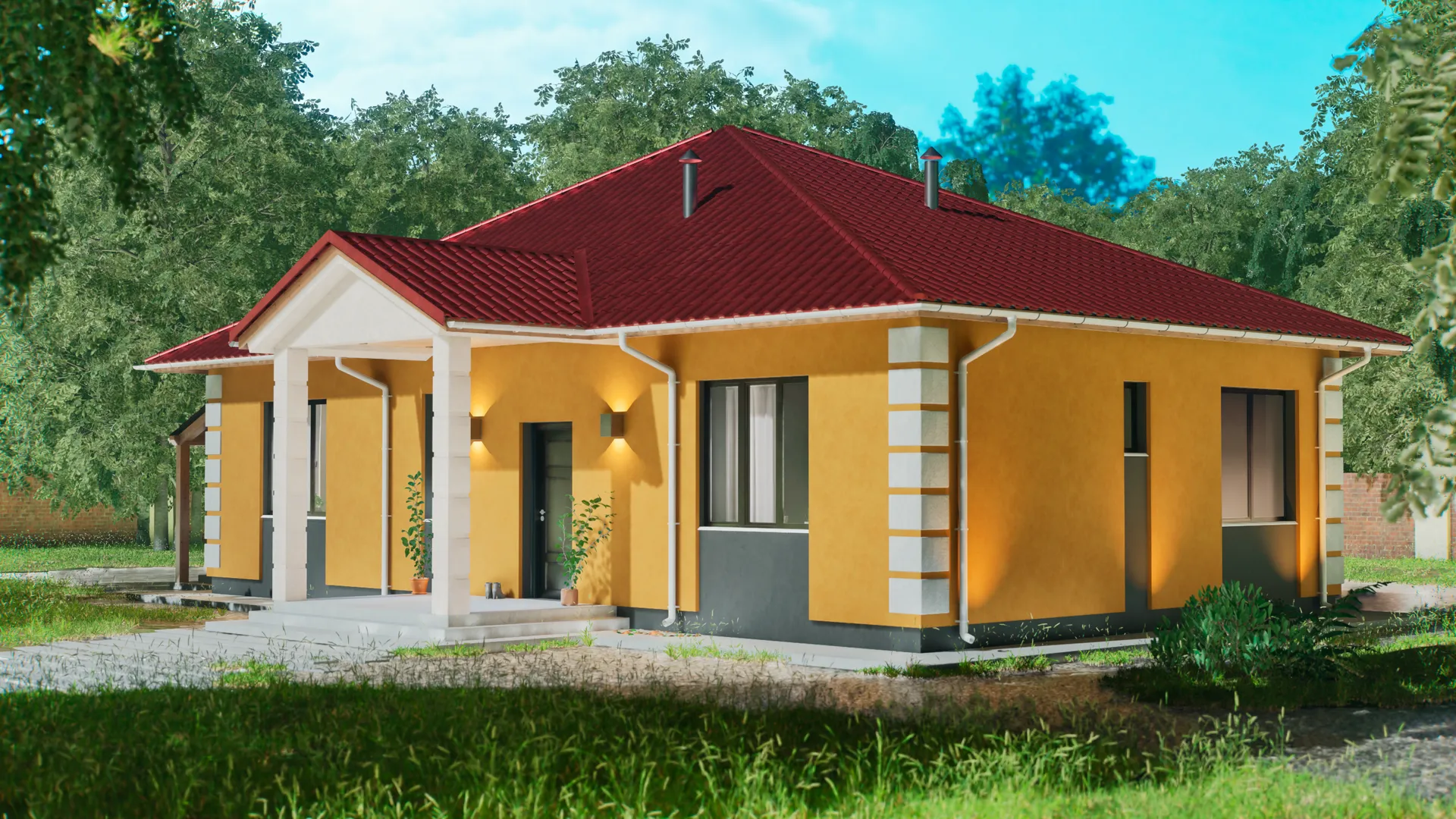 Одноэтажный жилой дом 