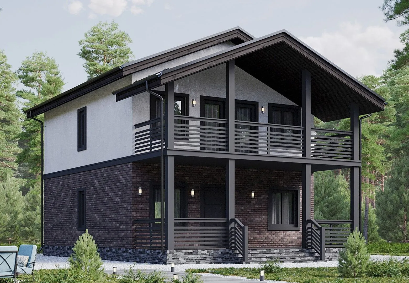 Двухэтажный дом по проекту № 11