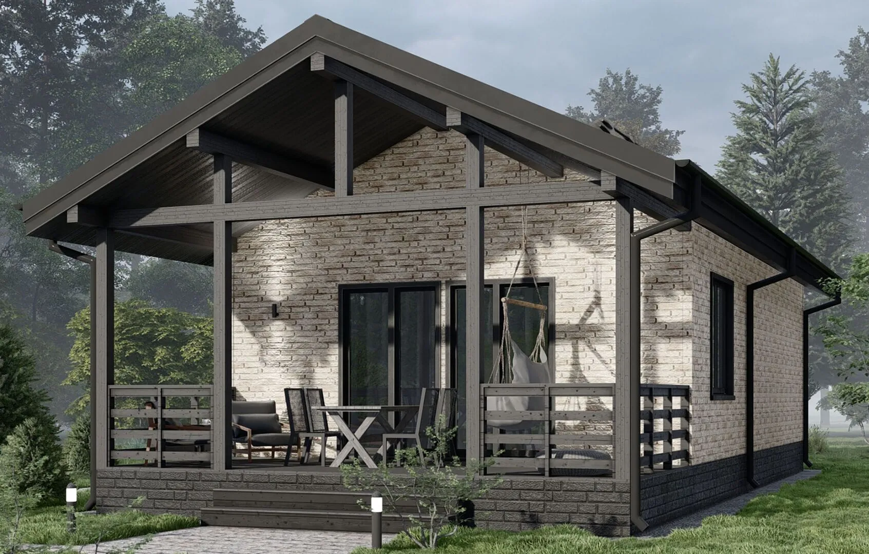 Одноэтажный с террасой 53-22КД4